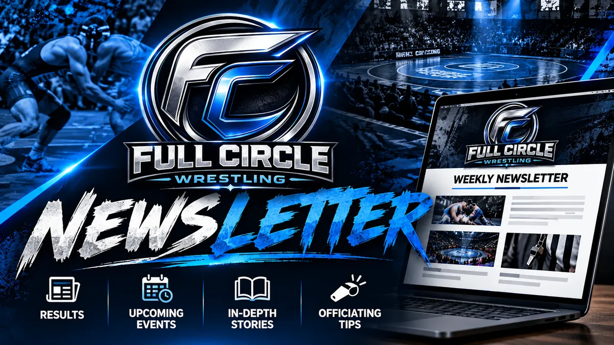 Full Circle Wrestling Officials Academy logo and the word Newsletter.